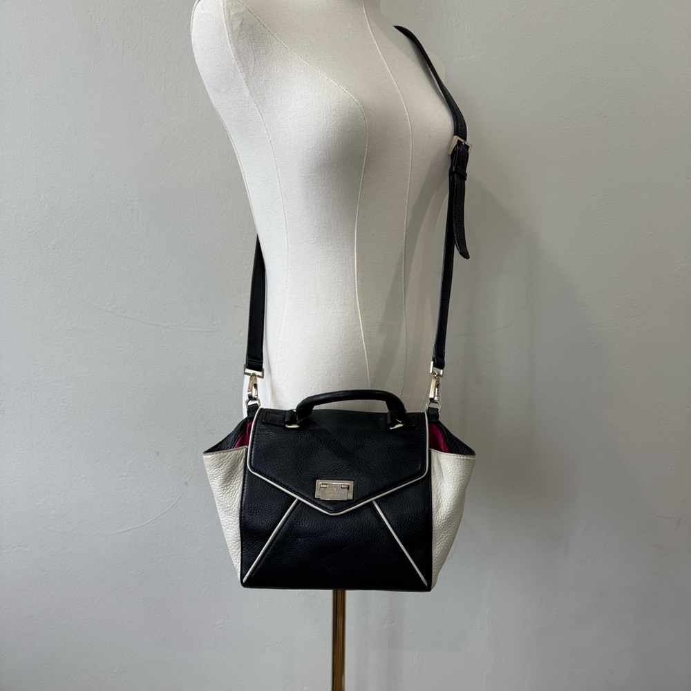 Kate Spade New York Black & White Leather Crossbody / Top Handle Bag - Picture 10 of 10
